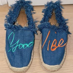 Rebecca Minkoff good vibes espadrilles